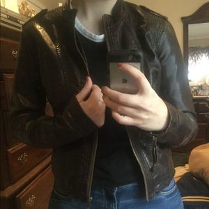 Brown leather jacket